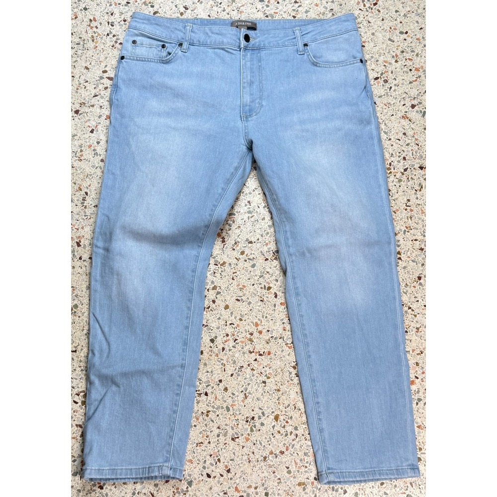 Ash & Erie Men's 5 Pocket Straight Leg Blue Denim Jeans Size 36x27